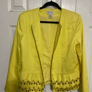 Victor Costa Yellow Blazer with Gold Accents